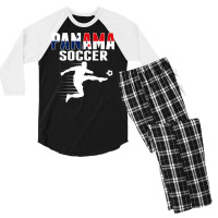 Panama Soccer Lovers Jersey Panamanian Flag Football Players Men's 3/4 Sleeve Pajama Set | Artistshot