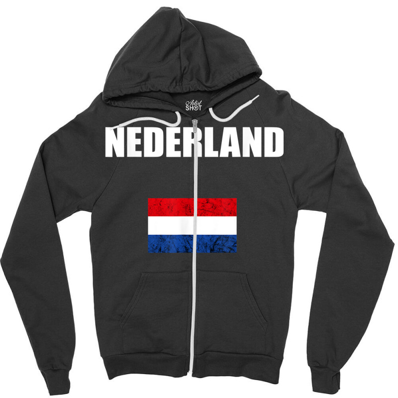 Nederland Holland Dutch Pride Netherlands Vintage Dutch Flag Zipper Hoodie | Artistshot