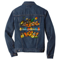 Halloween Teacher Funny 8th Grade Graphic Pumpkin Cute Retro Men Denim Jacket | Artistshot