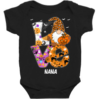 Love Nana Halloween Gnome Pumpkin Spooky Season Baby Bodysuit | Artistshot