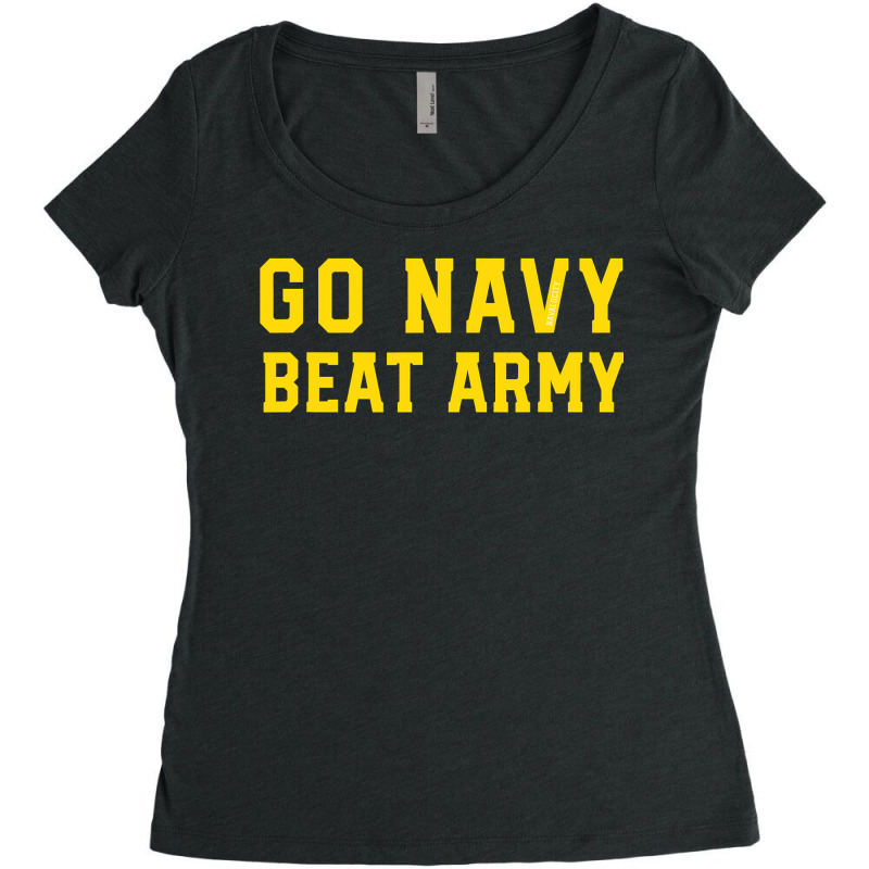 Go Navy Beat Army Women's Triblend Scoop T-shirt by cm-arts | Artistshot