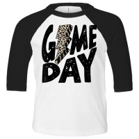 Game Day Shirt Game Day Leopard Lightning Bolt Retro Trendy T Shirt Toddler 3/4 Sleeve Tee | Artistshot