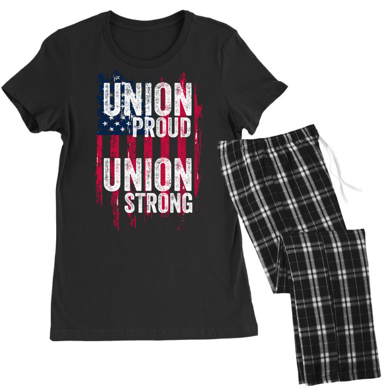 Union Proud Union Strong American Flag Iron Worker Hoodie Women's Pajamas Set by cm-arts | Artistshot