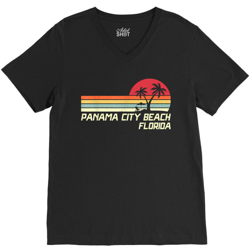 Summer Vacation Vintage Florida Panama City Beach V-Neck Tee by ElsieLynne | Artistshot