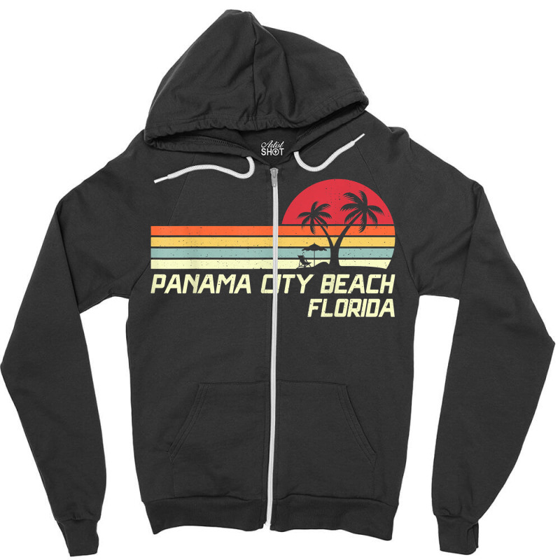 Summer Vacation Vintage Florida Panama City Beach Zipper Hoodie by ElsieLynne | Artistshot