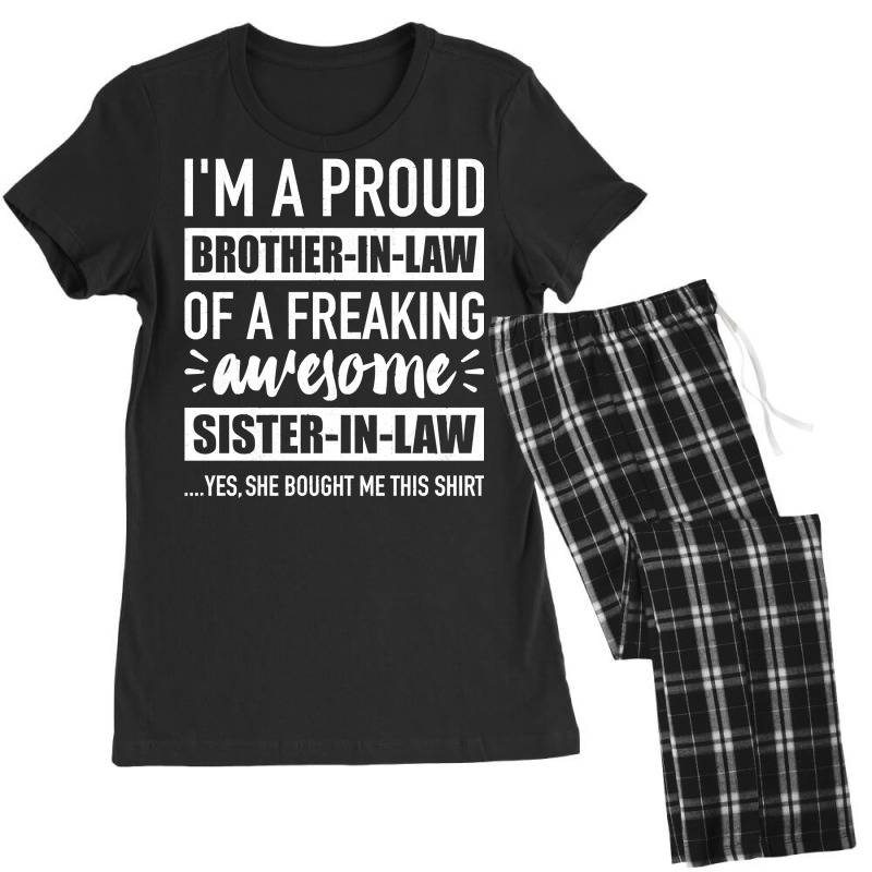 Proud Brother In Law Of Awesome Sister In Law Pullover Hoodie Women's Pajamas Set by tuftsmirussom | Artistshot