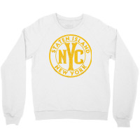 Staten Island New York Vintage Sign Distressed Amber Print T Shirt Crewneck Sweatshirt | Artistshot