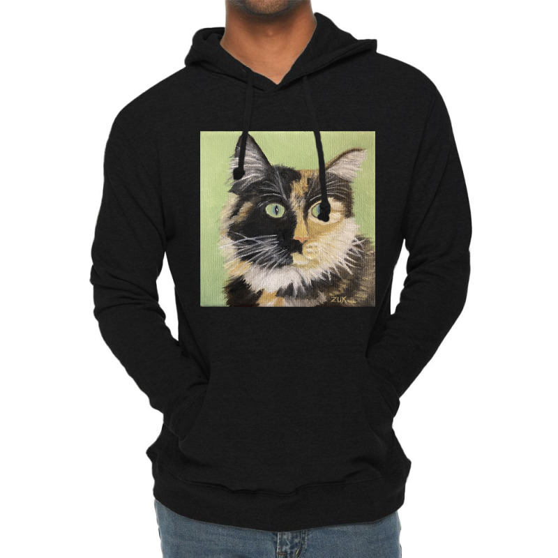 Tortoiseshell Cat Face Lightweight Hoodie by Crowley Tidwell | Artistshot