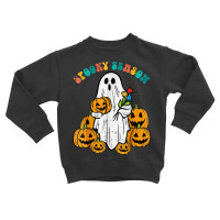 Ghost Pumpkins Spooky Season Retro Groovy Halloween Toddler Sweatshirt | Artistshot