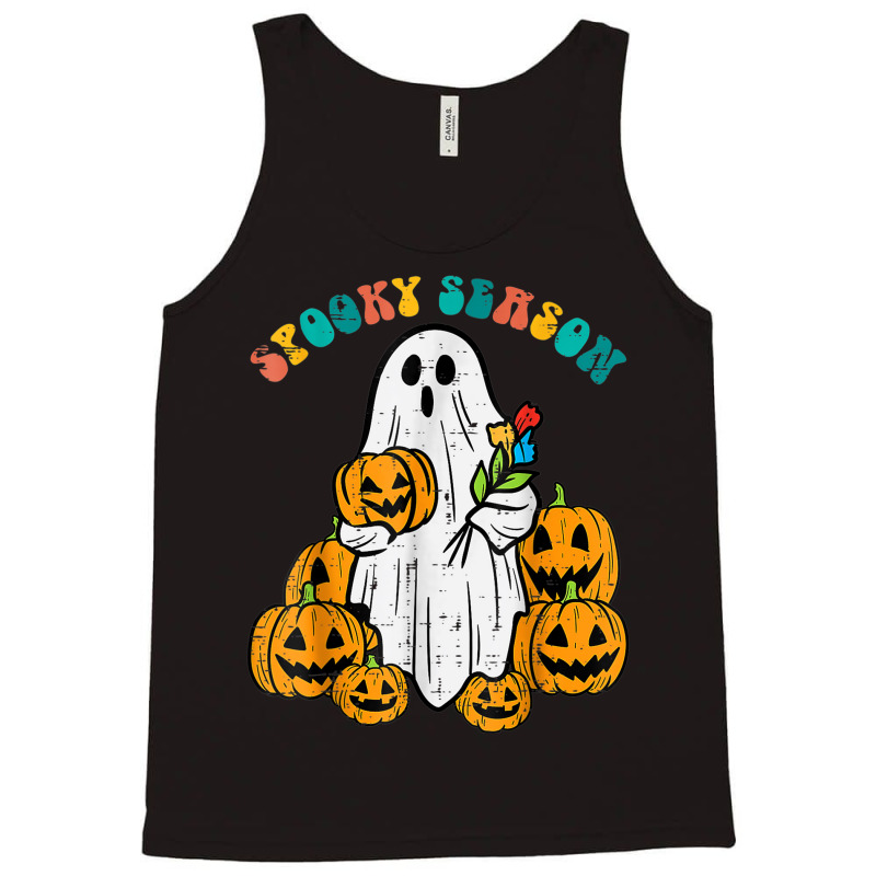 Ghost Pumpkins Spooky Season Retro Groovy Halloween Tank Top by Snake | Artistshot