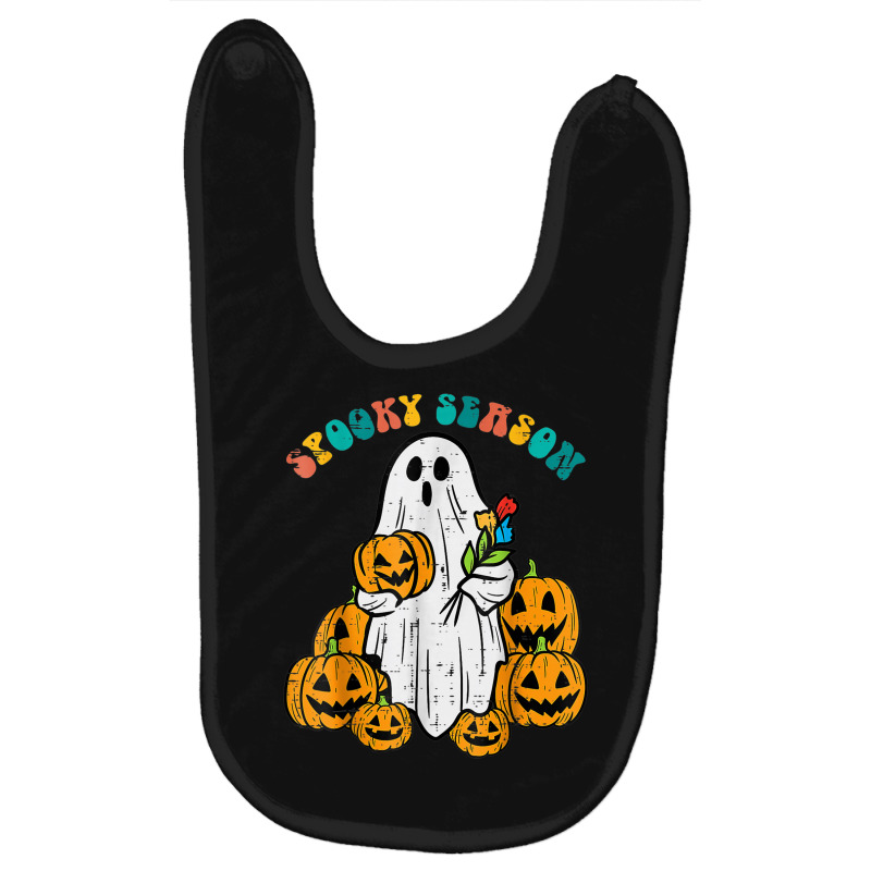 Ghost Pumpkins Spooky Season Retro Groovy Halloween Baby Bibs by Snake | Artistshot