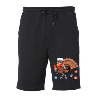 Thanksgiving Happy Thanksgiving Turkey Nurse Fleece Short | Artistshot