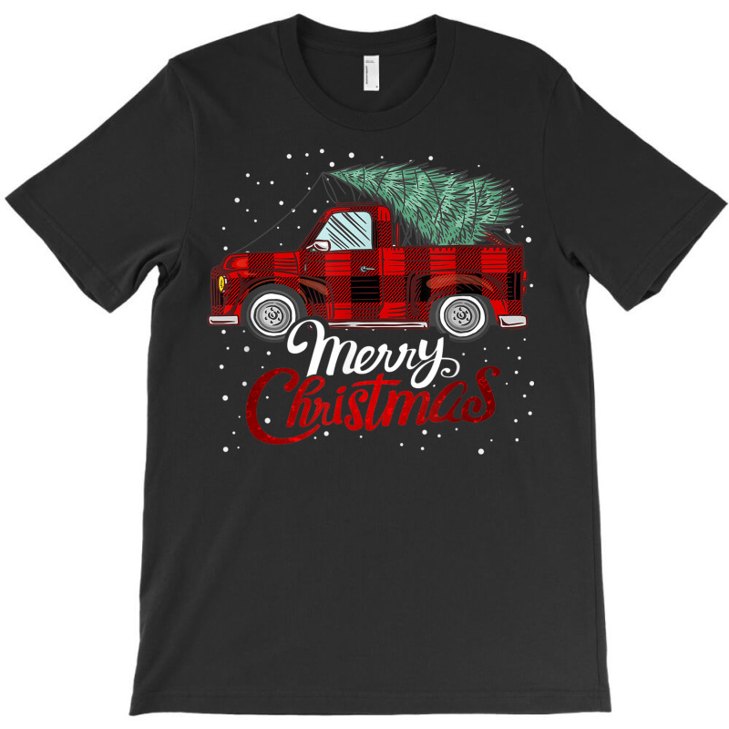 Merry Christmas Buffalo Truck Tree Red Plaid Xmas Holiday T-shirt | Artistshot