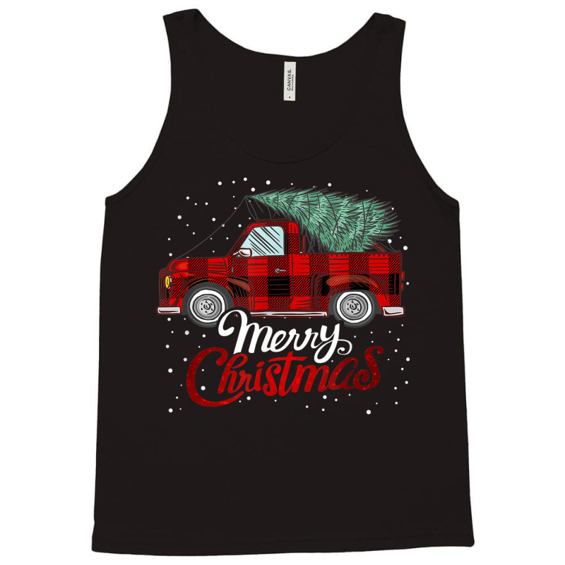 Merry Christmas Buffalo Truck Tree Red Plaid Xmas Holiday Tank Top | Artistshot