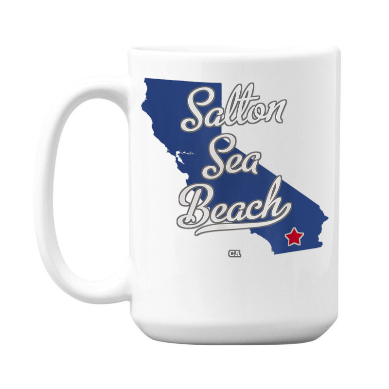 Salton Sea Beach California Ca Map T Shirt 15 Oz Coffee Mug | Artistshot