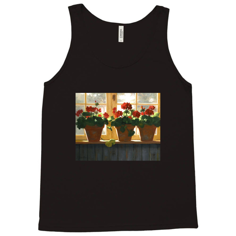 Red Geraniums Basking Tank Top by cm-arts | Artistshot