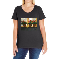 Red Geraniums Basking Ladies Curvy T-shirt | Artistshot