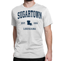 Sugartown Louisiana La Vintage Athletic Navy Sports Design T Shirt Classic T-shirt | Artistshot