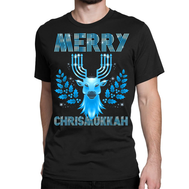 Merry Chrismukkah Jewish Christmas Hanukkah Reindeer Classic T-shirt | Artistshot