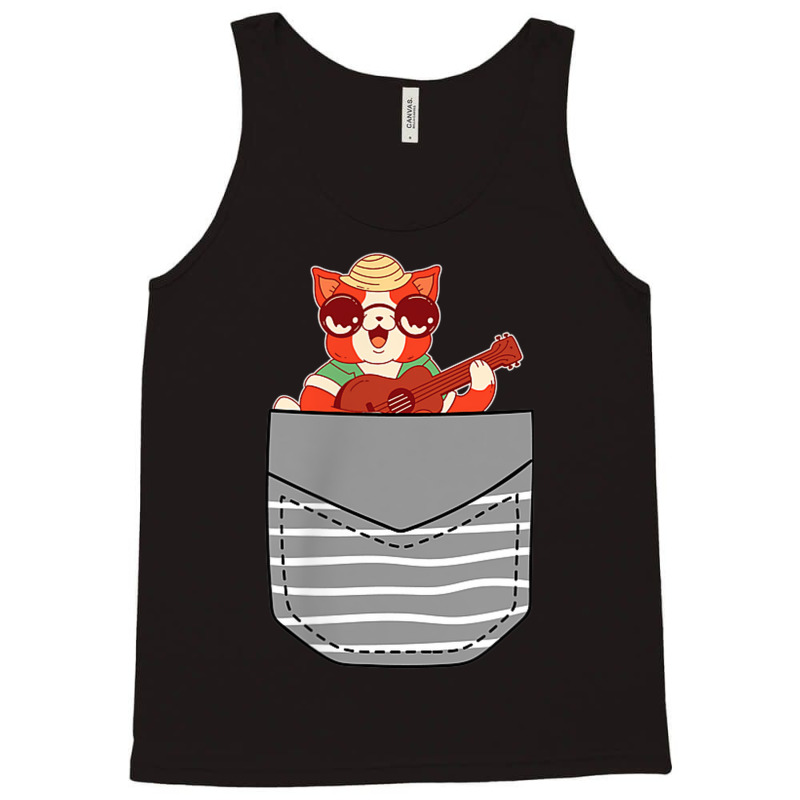 Cat Music Instrument Ukulele In Pocket Tank Top by Lion | Artistshot