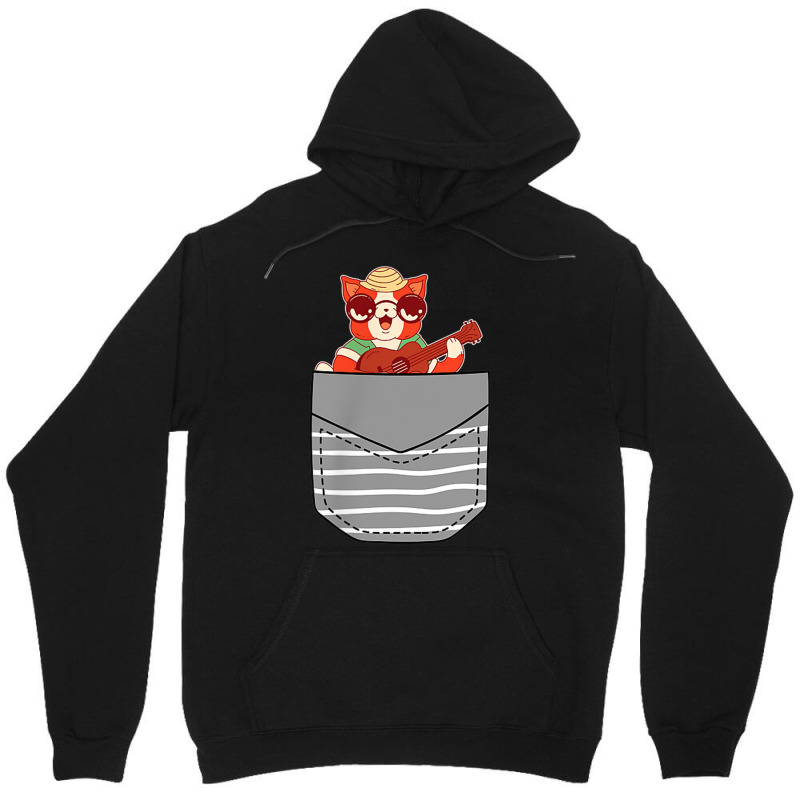 Cat Music Instrument Ukulele In Pocket Unisex Hoodie by Lion | Artistshot