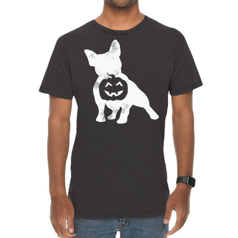 French Bulldog Lazy Halloween Costume Cute Frenchie Pumpkin Vintage T-shirt | Artistshot