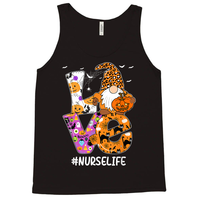 Love Nurse Life Halloween Gnome Pumpkin Nurse Spooky Season Tank Top by Skunk | Artistshot