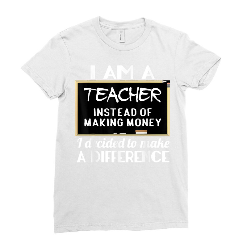 Teacher Funny Gift   I'm A Teacher Instead Of Making Money T Shirt Ladies Fitted T-Shirt by cm-arts | Artistshot