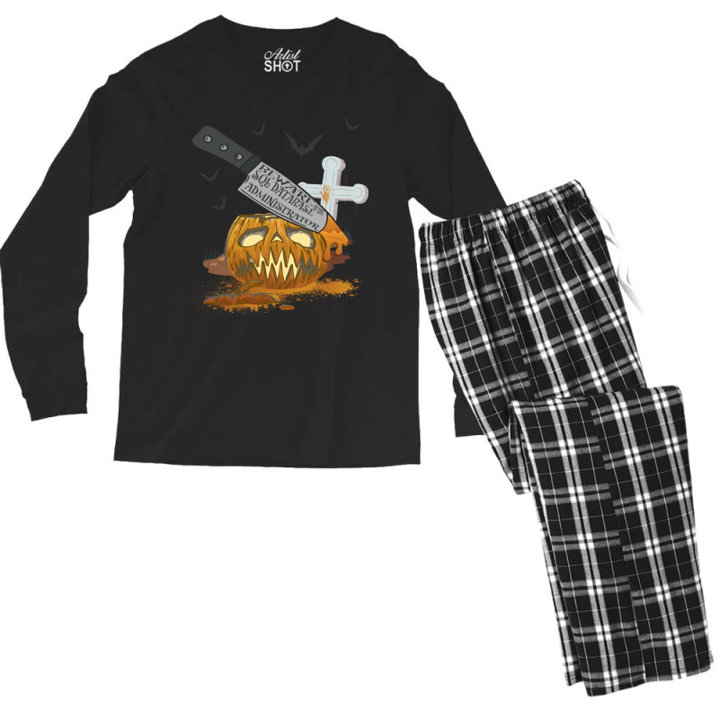 Sql Database Administrator Funny Halloween Party Sweatshirt Men's Long Sleeve Pajama Set by cm-arts | Artistshot