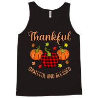 Thankful Grateful Blessed Turkey Thanksgiving Family Graphic Tank Top | Artistshot