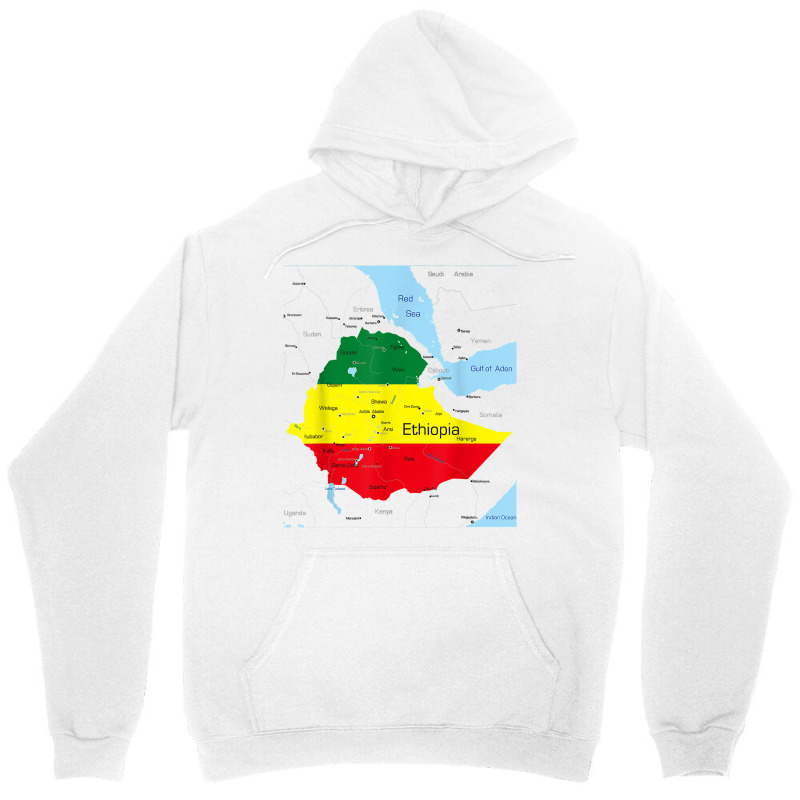 Ethiopia Map. Ethiopian Habesha Flag, Location And Pride T Shirt Unisex Hoodie by cm-arts | Artistshot