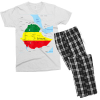 Ethiopia Map. Ethiopian Habesha Flag, Location And Pride T Shirt Men's T-shirt Pajama Set | Artistshot