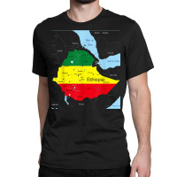 Ethiopia Map. Ethiopian Habesha Flag, Location And Pride T Shirt Classic T-shirt | Artistshot