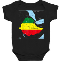 Ethiopia Map. Ethiopian Habesha Flag, Location And Pride T Shirt Baby Bodysuit | Artistshot