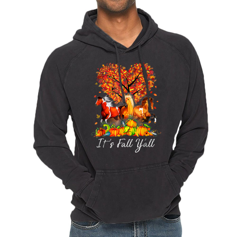 It's Fall Y'all Horse Pumpkin Autumn Thanksgiving Happy Fall Vintage Hoodie | Artistshot