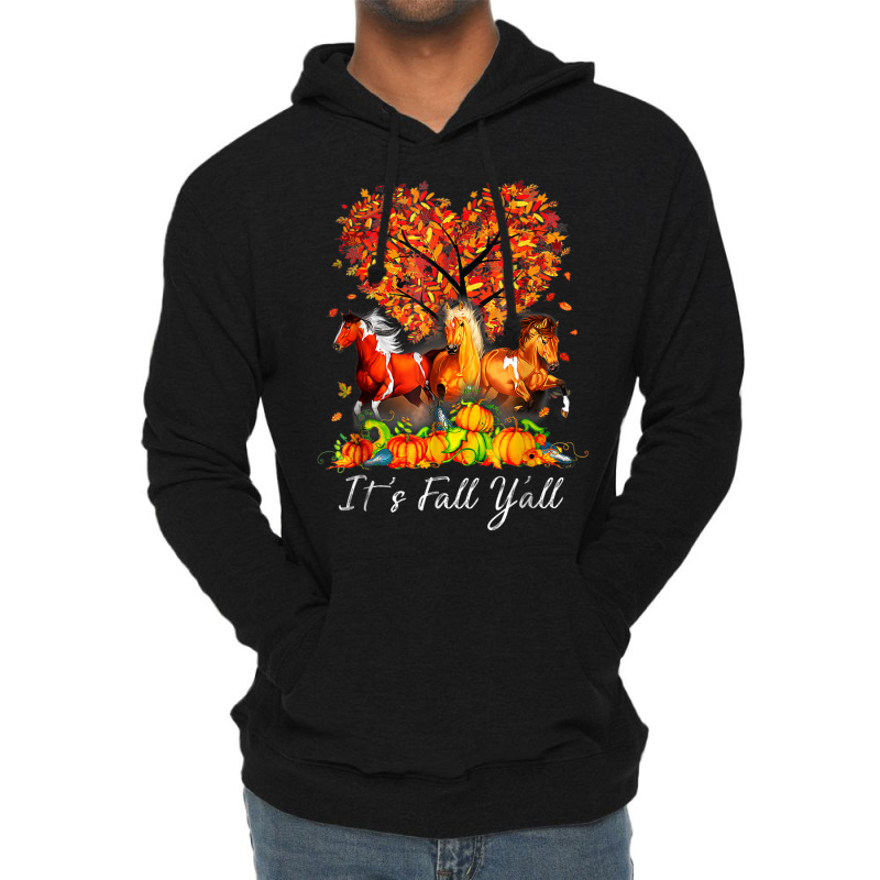 It's Fall Y'all Horse Pumpkin Autumn Thanksgiving Happy Fall Lightweight Hoodie | Artistshot