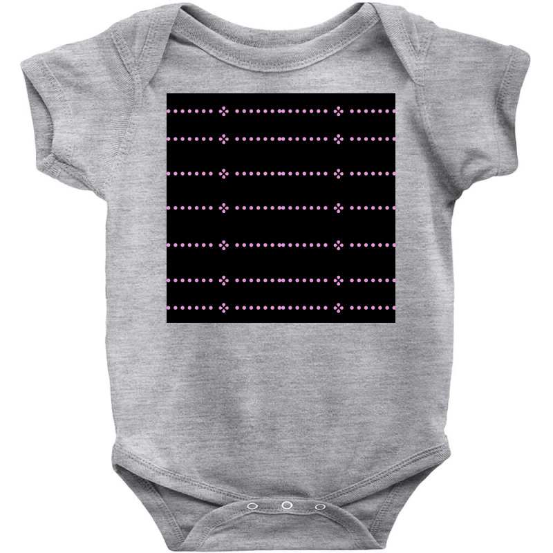 Dotted Lining Patterns On Black Background Baby Bodysuit | Artistshot