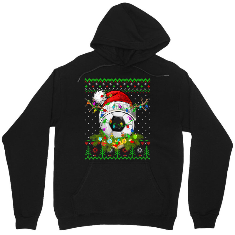 Funny Soccer Sport Ugly Christmas Pajama Lights Xmas Unisex Hoodie | Artistshot