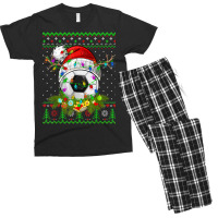 Funny Soccer Sport Ugly Christmas Pajama Lights Xmas Men's T-shirt Pajama Set | Artistshot