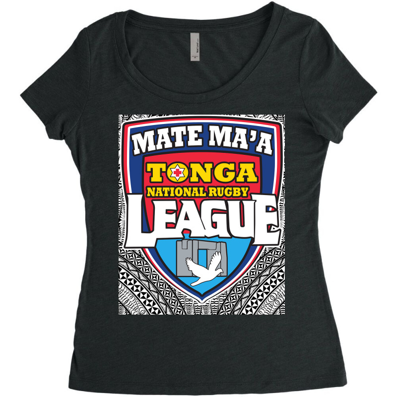 Mate Ma'a Tonga   Ikale Tahi   Rugby League   Tongan Design Pullover H Women's Triblend Scoop T-shirt by cm-arts | Artistshot