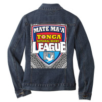 Mate Ma'a Tonga   Ikale Tahi   Rugby League   Tongan Design Pullover H Ladies Denim Jacket | Artistshot