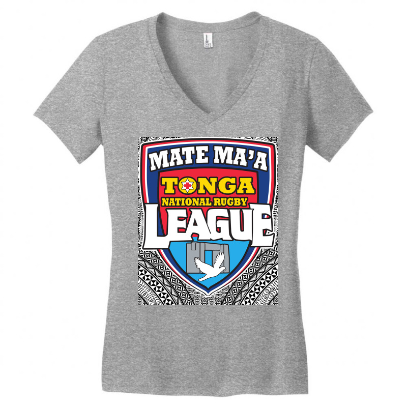 Mate Ma'a Tonga   Ikale Tahi   Rugby League   Tongan Design Pullover H Women's V-Neck T-Shirt by cm-arts | Artistshot