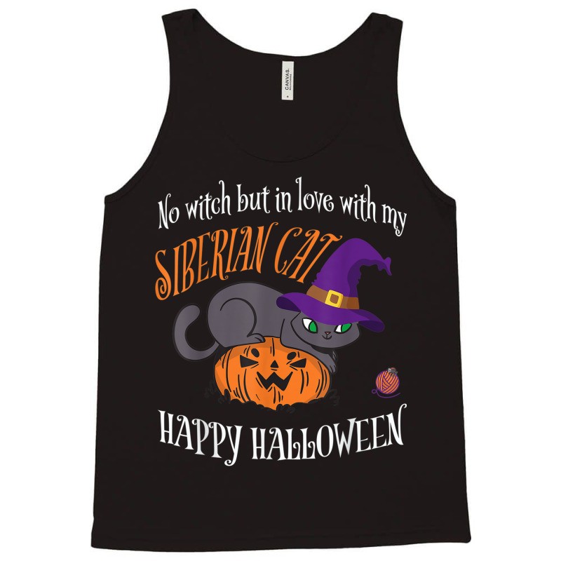 Siberian Cat   Cat Lover Not A Witch Funny Halloween Tank Top by Queenie | Artistshot