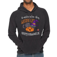 Siberian Cat   Cat Lover Not A Witch Funny Halloween Vintage Hoodie | Artistshot