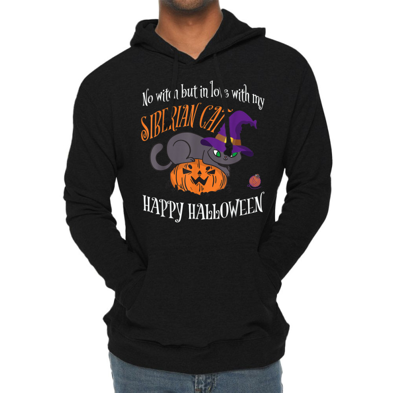 Siberian Cat   Cat Lover Not A Witch Funny Halloween Lightweight Hoodie by Queenie | Artistshot