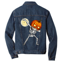 Halloween Boys Dabbing Skeleton Scary Pumpkin This Year Men Denim Jacket | Artistshot