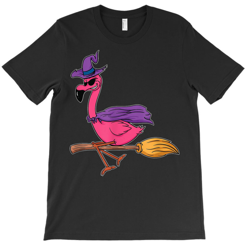 Halloween Flamingo Funny Witch Scary Party Broom T-shirt | Artistshot