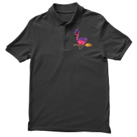 Halloween Flamingo Funny Witch Scary Party Broom Men's Polo Shirt | Artistshot