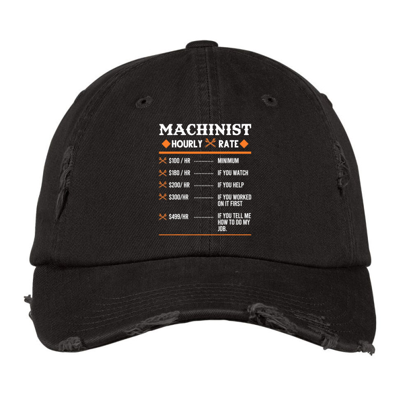 Machinist Hourly Rate Machining Vintage Cap by cm-arts | Artistshot