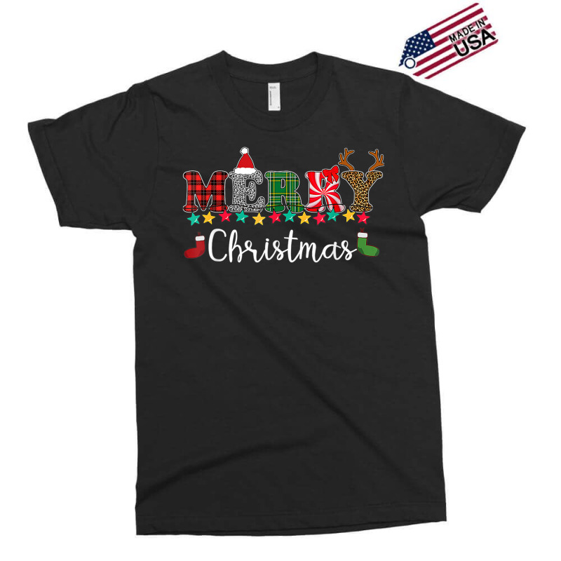 Merry Christmas Leopard Buffalo Red Plaid Kids Men Women Exclusive T-shirt | Artistshot